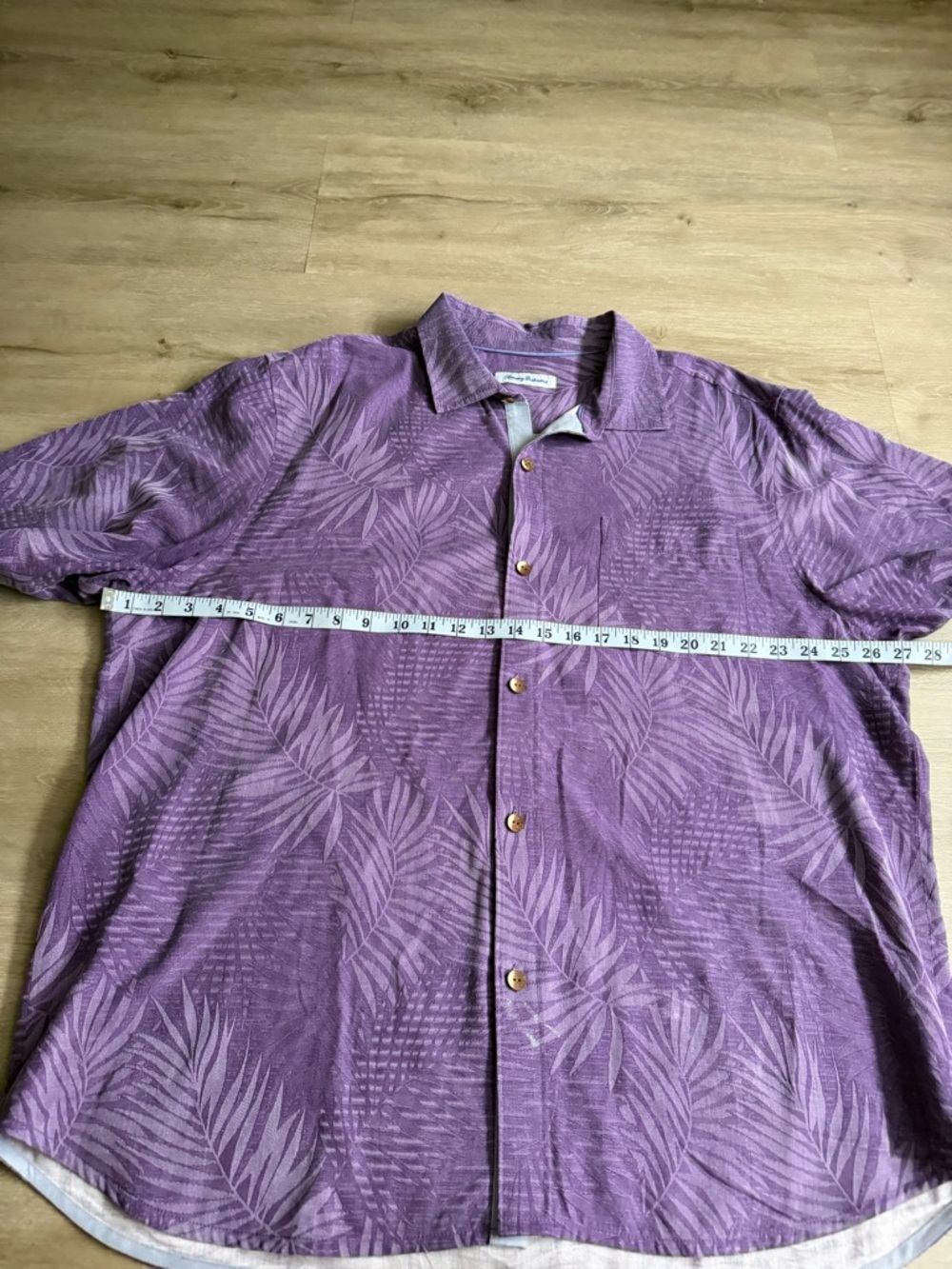 TOMMY BAHAMA Hawaiian Leaf Print Silk Shirt Button Up Men's SZ XXL - Picture 4 of 9